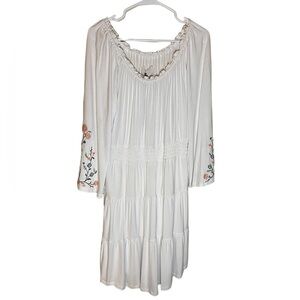 Cupio Women's 3/4 Flare Sleeve Embroidered Dress Size Large